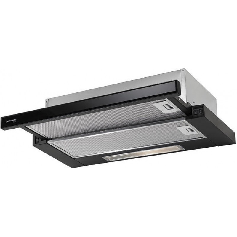 Απορροφητήρας Συρόμενος Pyramis 60cm Μαύρος Ecoline 065032801